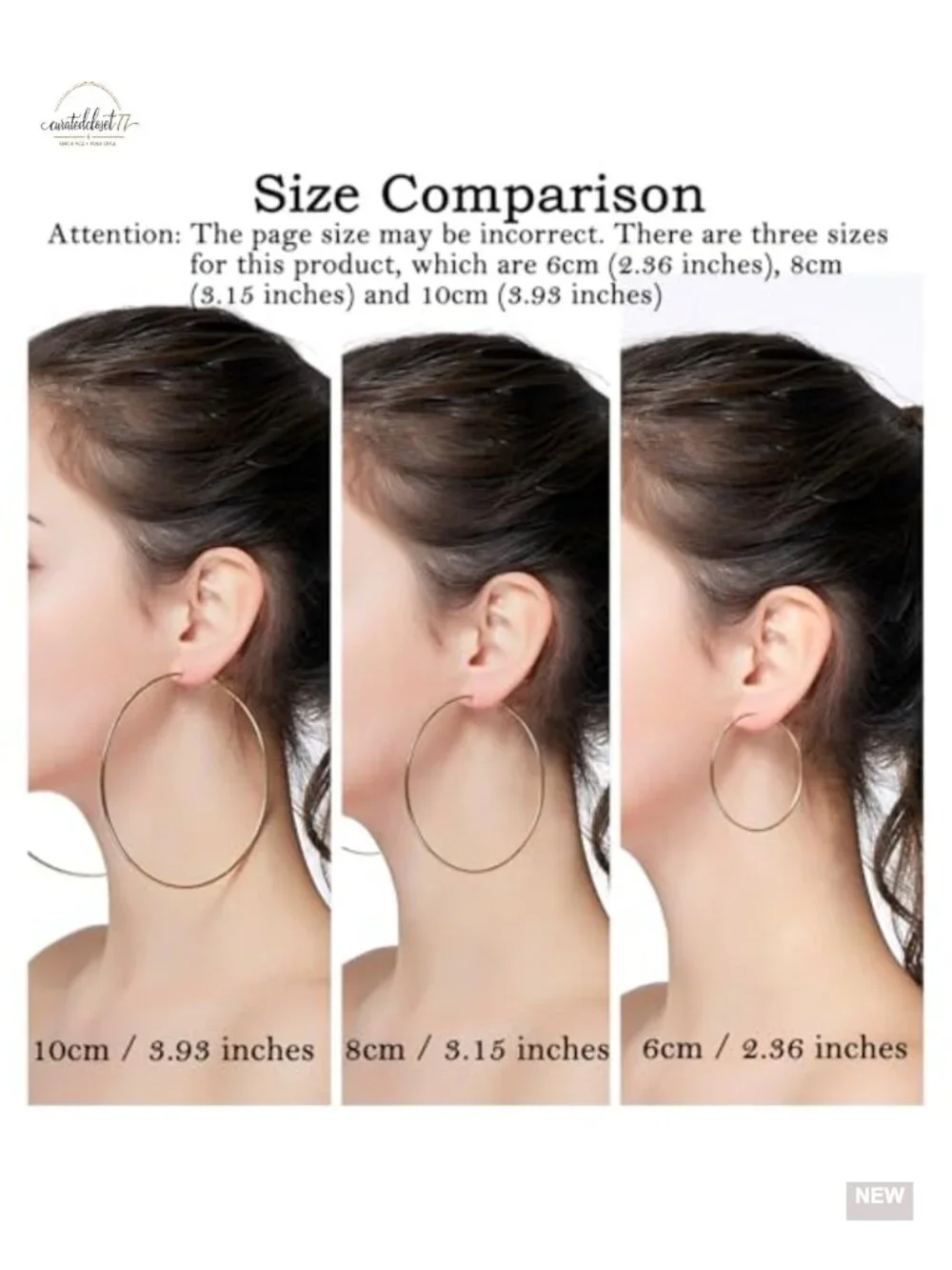 10cm Geometric Thin Hoop Earrings, Nickel-Free Lightweight Statement Earrings